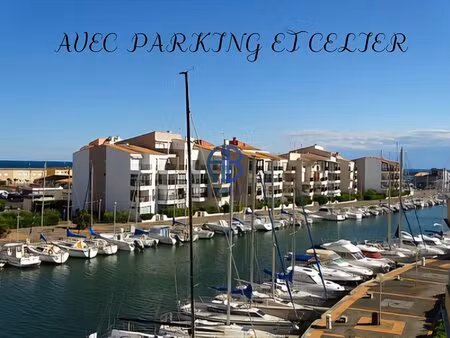 cap d'agde iles des pecheurs appartement 3 pieces-parking vue chenal