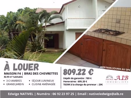 location maison 4 pièces 86m² st andre 97440