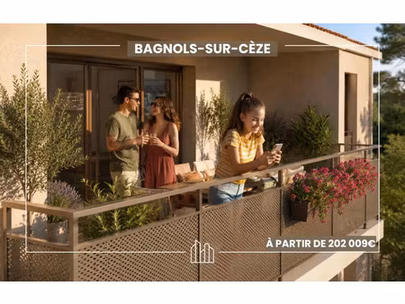 vente appartement neuf 3 pièces 65m2 bagnols-sur-cèze - 209971 € - surface privée