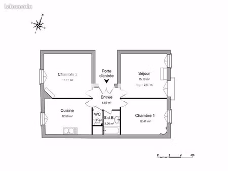 appartement 3 pièces 64 m²