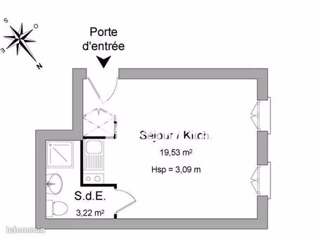 studio 1 pièce 22 m²