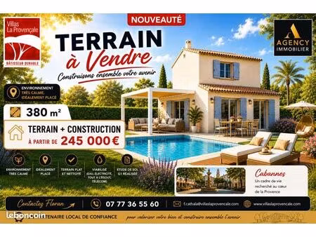 terrain 380 m² cabannes