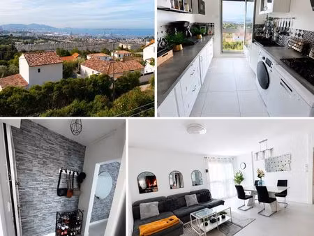 t4 de 90 m² – vue mer – résidence sécurisée de à verduron bas