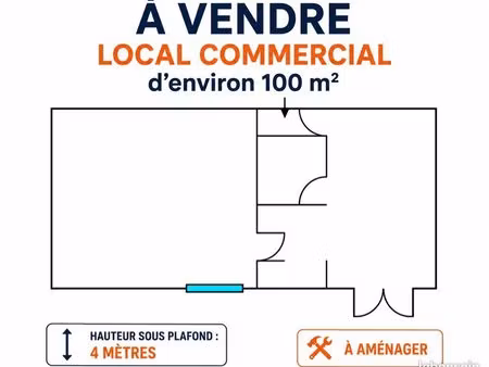 riquier - local commercial 100m2 au sol 4m hauteur