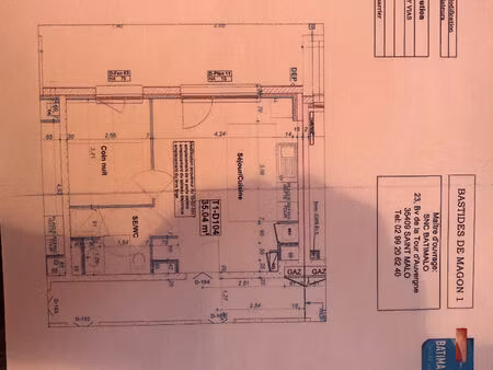 saint malo : appartement 2 pièces 35.06 m² + garage n°54
