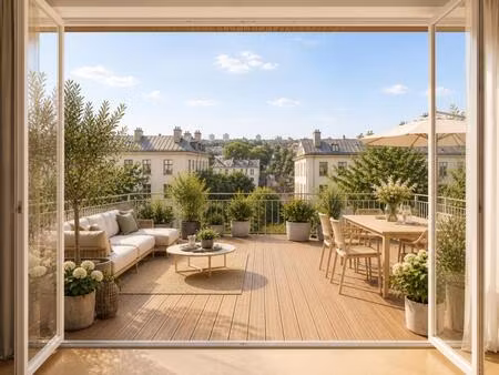 très beau t3 - étage élevé- grande terrasse 32 m2 - proche métro ligne 13