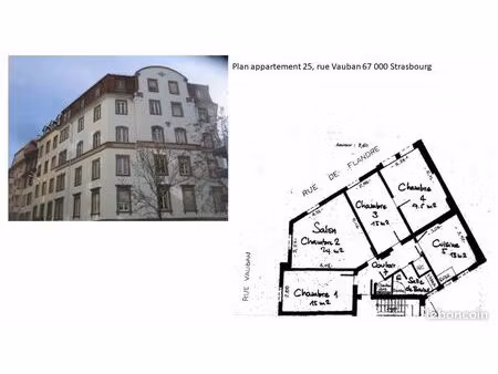 rue vauban 4ème étage 4 pièces sans ascenceur ni balcon