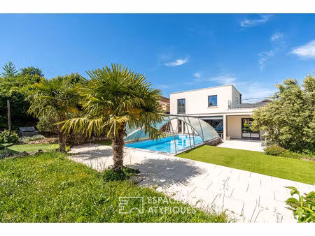 maison contemporaine sur les hauteurs de anse avec vue imprenable sur la chaine des alpes