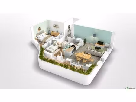 appartement t3 nantes le vieux malakoff - 61 m2 1 025 euros