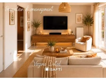 t3 57 m²  2 chambres  jardin privatif et parking