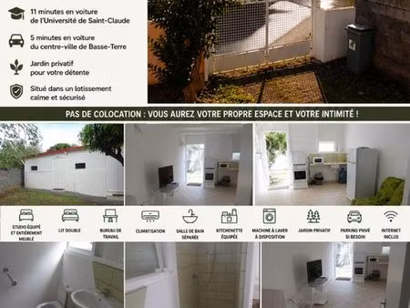 studio meublé 25 m² – basse-terre – 500 cc – proche chbt et université saint-claude - idéa