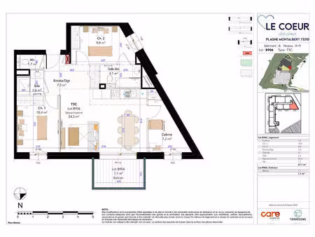 à vendre : appartement 3 pièces + cabine et un balcon vue montagne à la plagne tarentaise