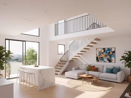t4 duplex dernier étage – terrasse plein sud – parking inclus