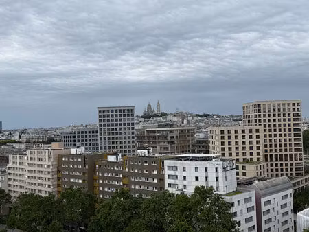 vue panoramique sur le sacré-coeur au pied du métro porte de la chapelle