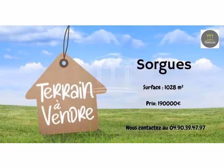 vente terrain 1028 m² sorgues (84700)