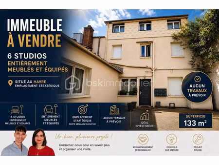 vente immeuble 6 pièces 132.97 m² à le havre (76600)  367 500 €