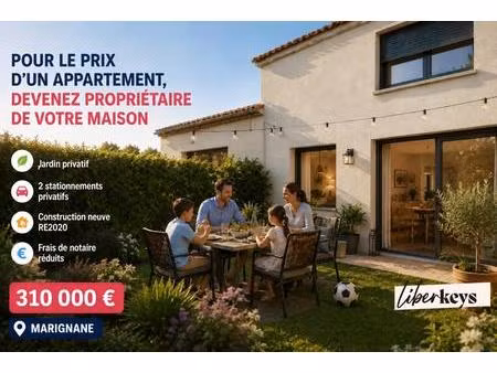 maison neuve 70 m²   2 ch avec jardin et 2 parkings – re 2020 / ptz - marignane