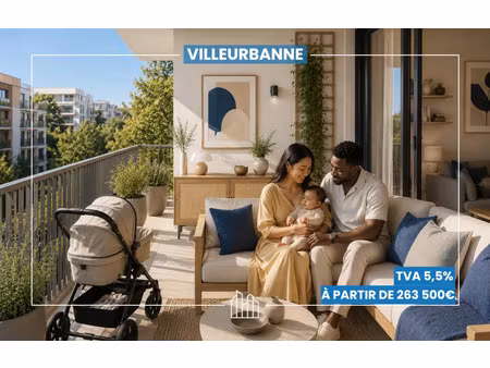 vente appartement neuf 3 pièces 61m2 villeurbanne - 279350 € - surface privée