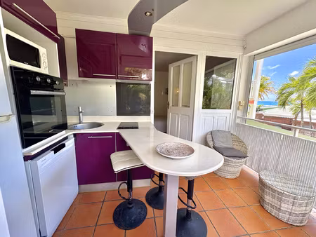 anse des rochers : t2 etage vue mer 30.44 m2 meuble acces pl