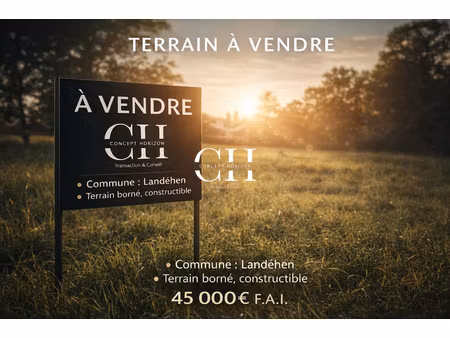 terrain constructible d'environ 1 000m2 sur landehen