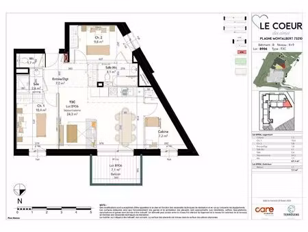 à vendre : appartement 3 pièces + cabine et un balcon vue montagne à la plagne tarentaise