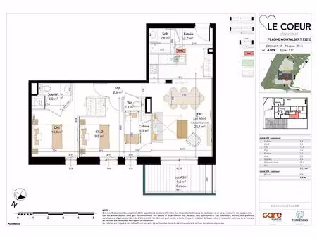 à vendre : appartement 3 pièces dont deux chambre + cabine avec vue montagne à la plagne..