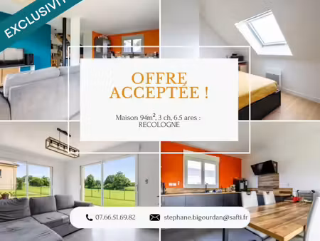 vente maison 5 pièces 94 m² recologne (25170)