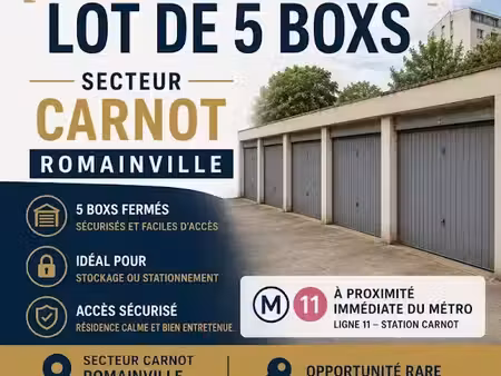 vente parking 60 m² à romainville (93230)  138 000 €