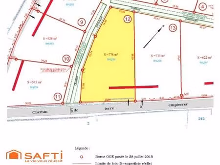 terrain constructible viabilisé à vendre