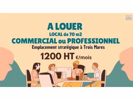 à louer – bureau professionnel de 70 m² à trois mares - le tampon