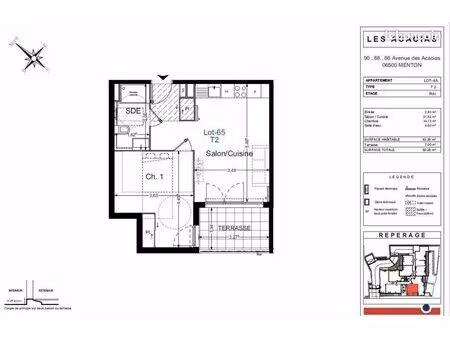 appartement 2 pièces 43 m²