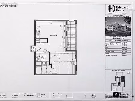 appartement 2 pièces 40 m²