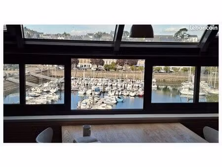 f2 duplex - vue panoramique sur le port de plaisance - dernier étage - parking - tréboul