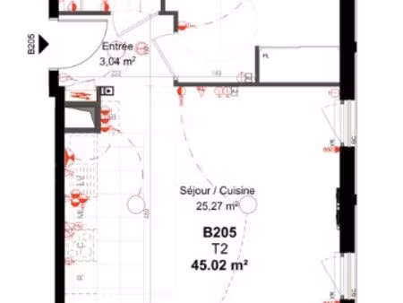 à louer – t2 neuf de 45 m² avec balcon au cœur de la zac parc en scène