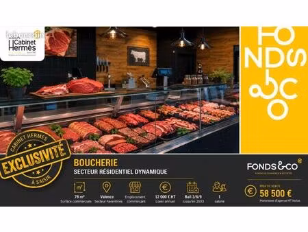 fonds de commerce boucherie 78 m²
