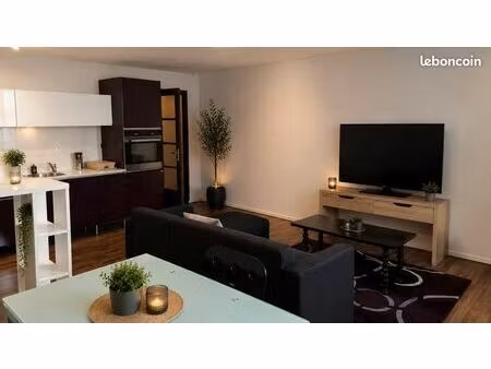 t2 meublé de 60 m² – hyper-centre de lons-le-saunier – calme  spacieux et entièrement équi