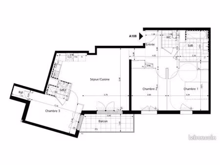 appartement . 4 pièces . 77.07m²
