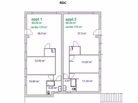 tournefeuille centre t3 68 m² rénové à neuf avec jardin arboré de 170 m² 279000