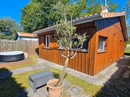 chalet bois hourtin lachanau 48m2 terrain de 216 m2 à 300m du lac