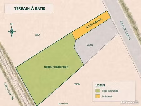 terrain à bâtir 548 m² – centre clisson  10 min à pied gare ter