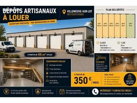 locaux de stockage et d'activité à louer – villeneuve-sur-lot