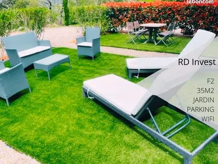t2 meublé avec jardin