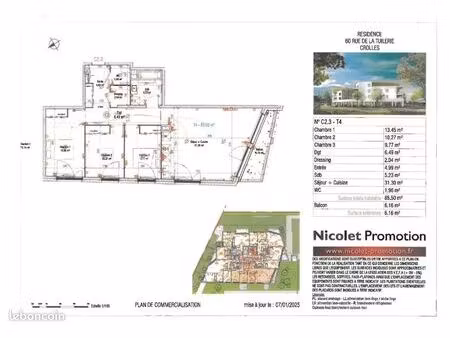 appartement 4 pièces 85 m²
