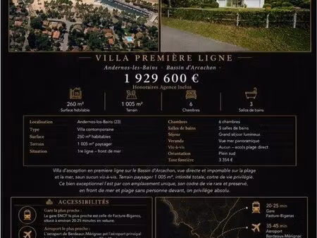 villa d’exception première ligne bassin d’arcachon