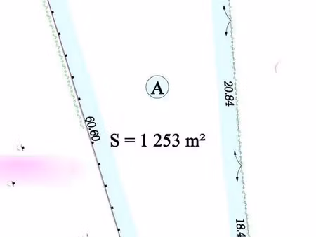 terrain constructible 1253m2