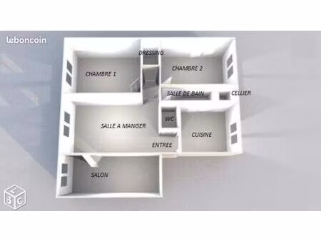 appartement t4 lumineux – 67 m² – chalon-sur-saône (île st-laurent)