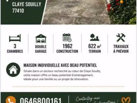 maison à vendre - claye souilly (77410)