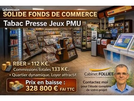 fonds de commerce tabac  presse  jeux 75 m²
