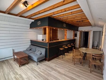 t2 meublé 50m² rénové - atypique (ancien bar) - centre ambronay