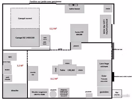 titre : t1 meublé de 27m² à châteaumur sèvremont 85700  loyer 355 provision pour charges 1